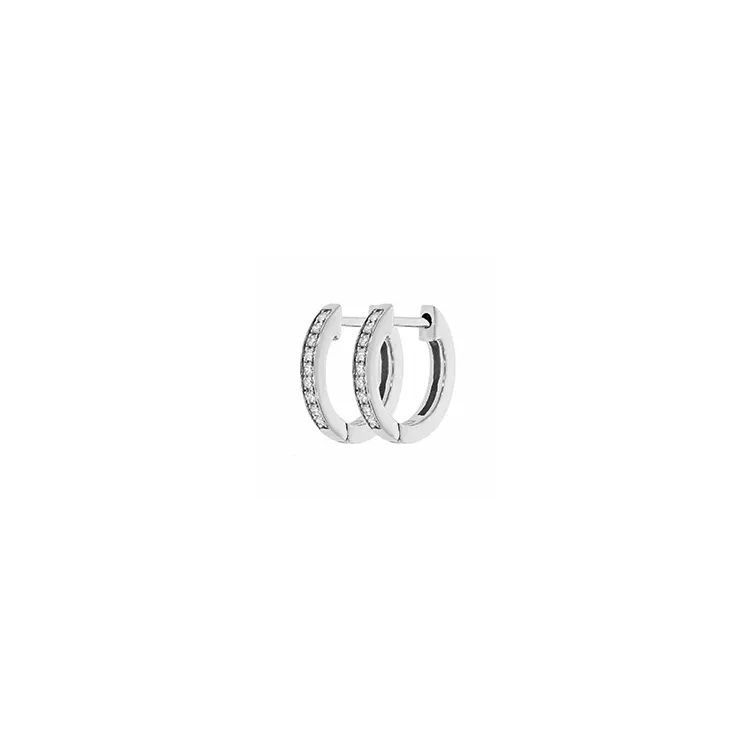 diamant creool in 14 karaat witgoud met diamant 