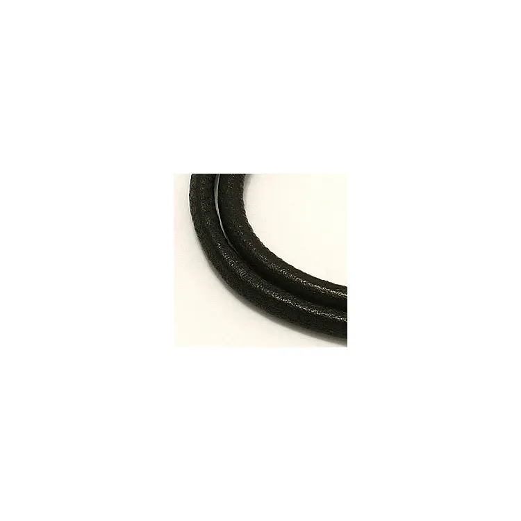 leren CARI armband in zwart leer met staal slot  x 4,0 mm