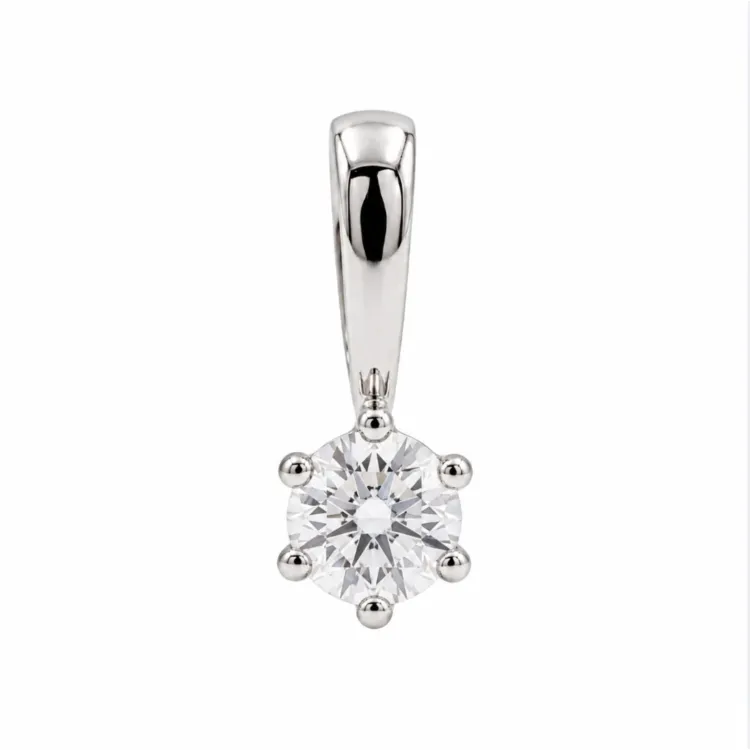 0,10 ct lab grown diamant solitaire hanger in zilver
