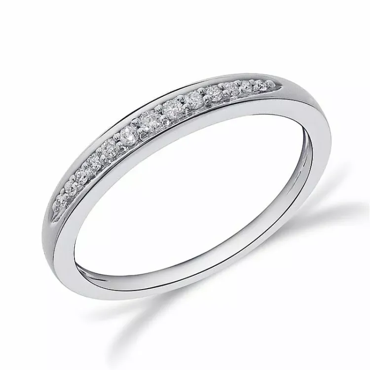 Smal witgouden ring in 14 karaat witgoud 0,09 ct