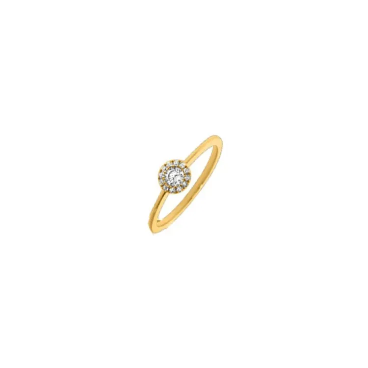 rond diamant ring in 14 karaat goud 0,16 ct