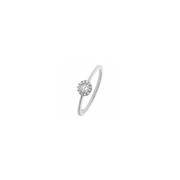 rond diamant ring in 14 karaat witgoud 0,16 ct