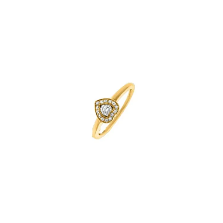 hart gouden ring in 14 karaat goud 0,18 ct