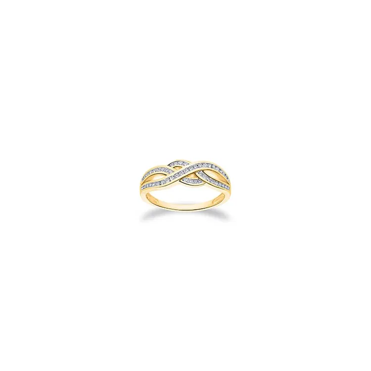 Groot diamant gouden ring in 14 karaat goud 0,30 ct