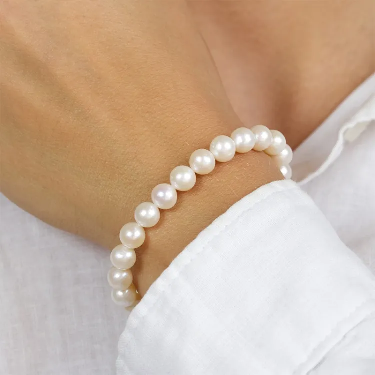 19 CM parel armband met zoetwaterparel.