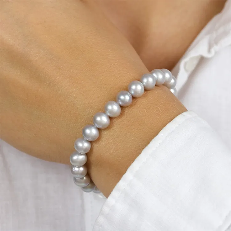 19 CM parel armband met zoetwaterparel.