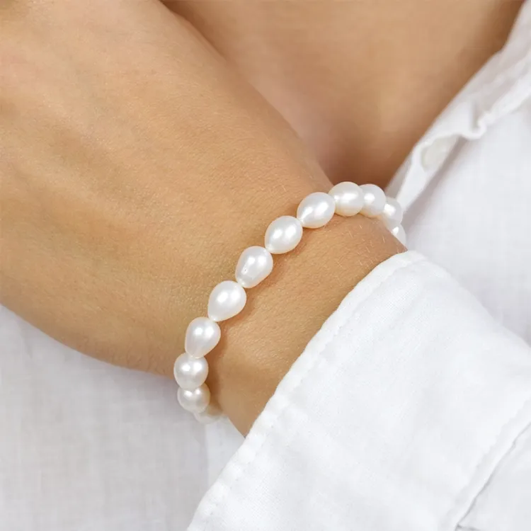 16 cm parel armband met zoetwaterparel.