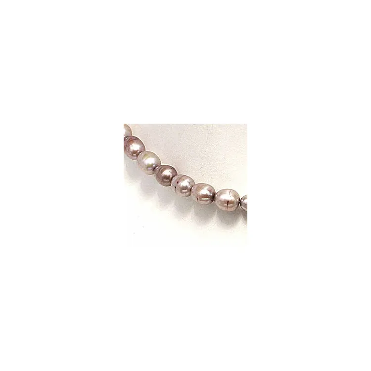 testsieraad parel ketting in verzilverd koper 42 cm x 7,0-7,5 mm