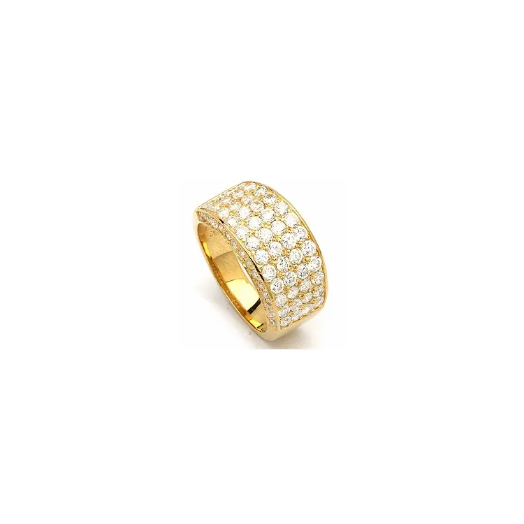 Groot witte zirkoon ring in verguld sterlingzilver