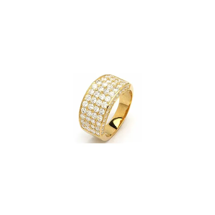 Groot witte zirkoon ring in verguld sterlingzilver