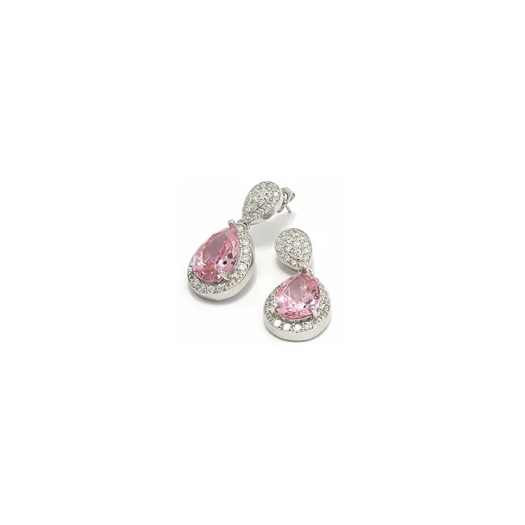 Druppel bling bling oorbellen in zilver