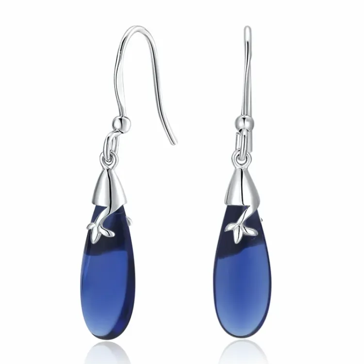druppel oorbellen in zilver - Loom Stones