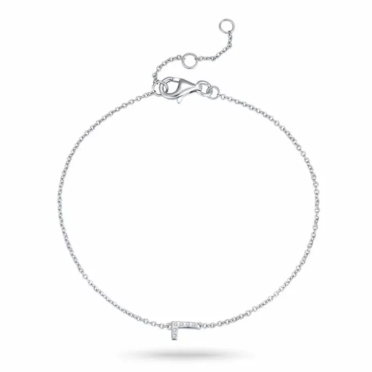 letter l zirkoon armband in zilver - My Letter