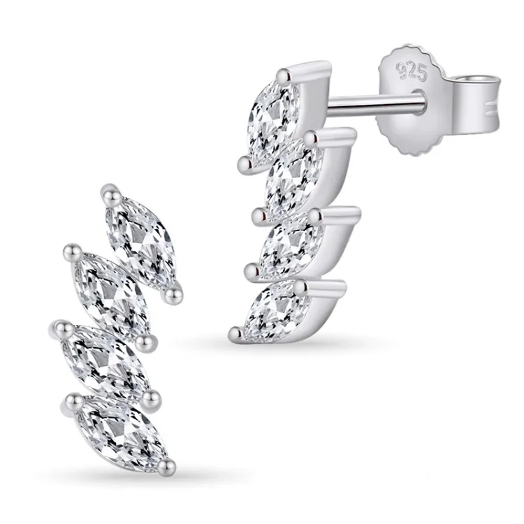 zirkoon oorbellen in zilver