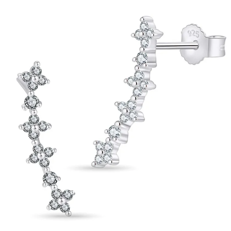 zirkoon oorbellen in zilver
