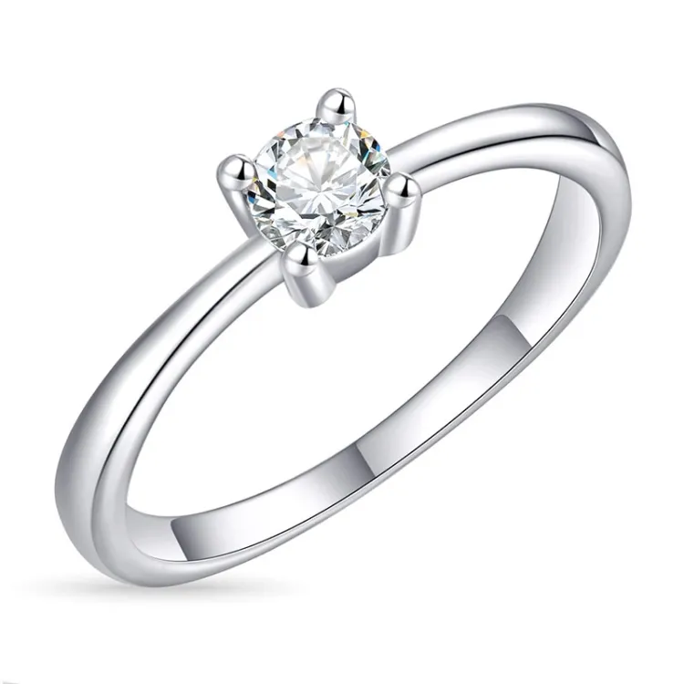 zirkoon solitaire ring in zilver