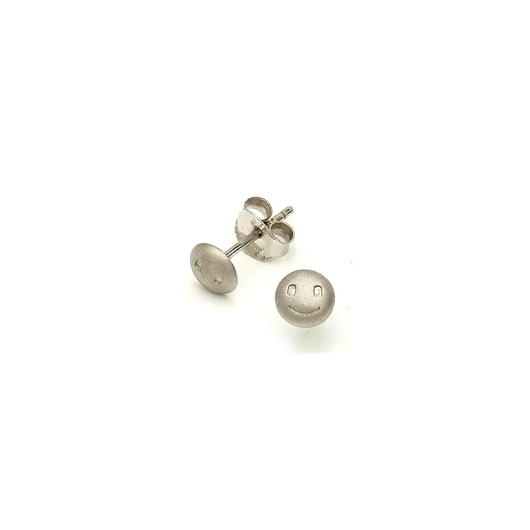 Smiley oorbellen in zwart gerhodineerd zilver