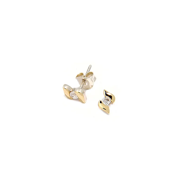 Oorsteker in zilver met verguld sterlingzilver
