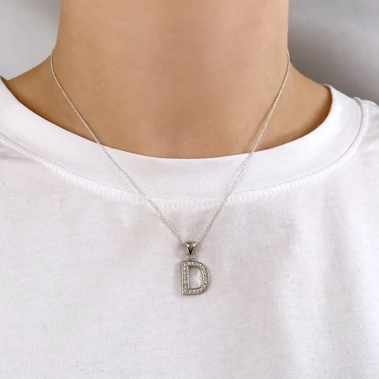 Letter d hanger in zilver