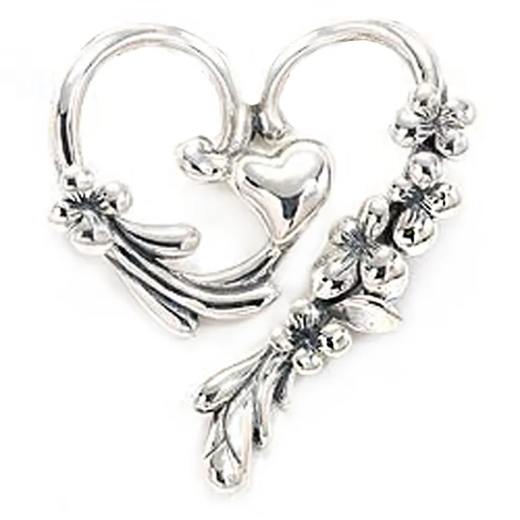 Hart hanger in geoxideerd sterlingzilver