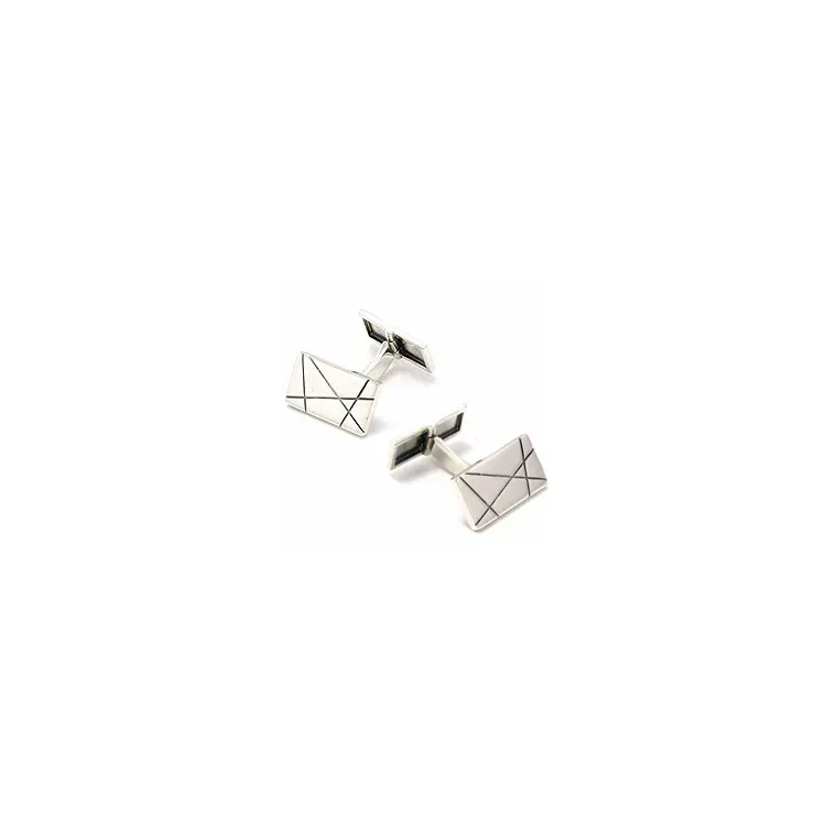 abstract manchetknoop in geoxideerd sterlingzilver