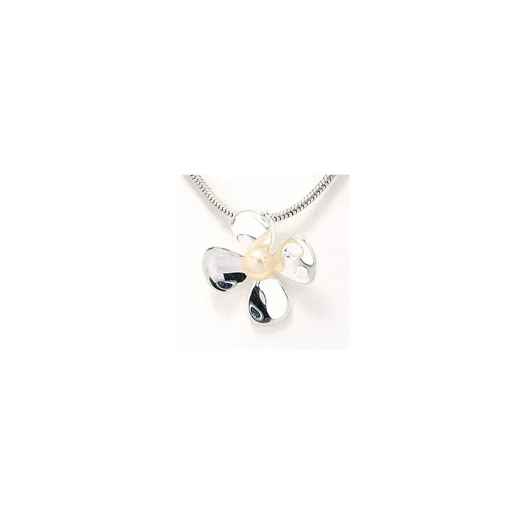 Bloemen hanger in zilver