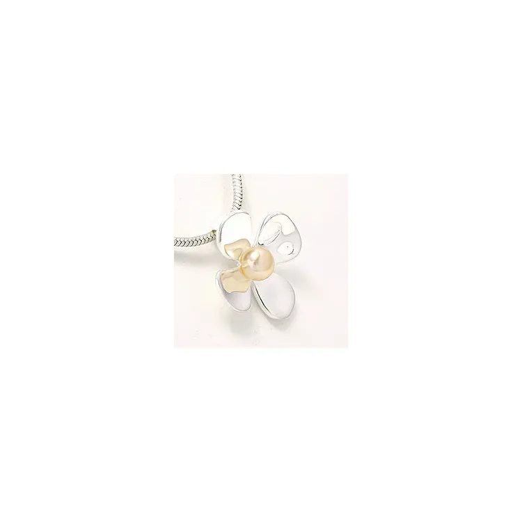 Bloemen hanger in zilver