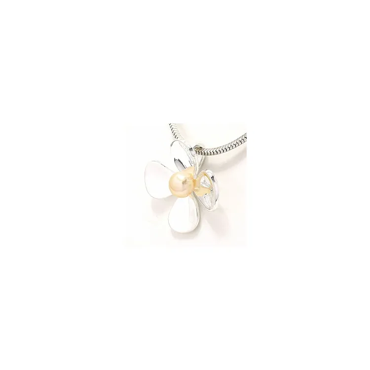 Bloemen hanger in zilver