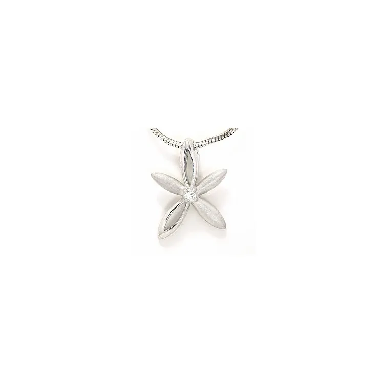 Bloemen hanger in zilver