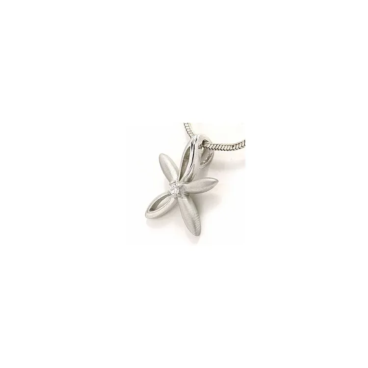 Bloemen hanger in zilver