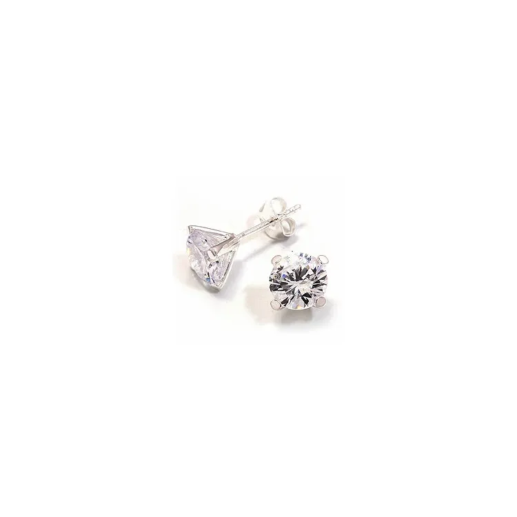 8 mm zirkoon oorbellen in zilver