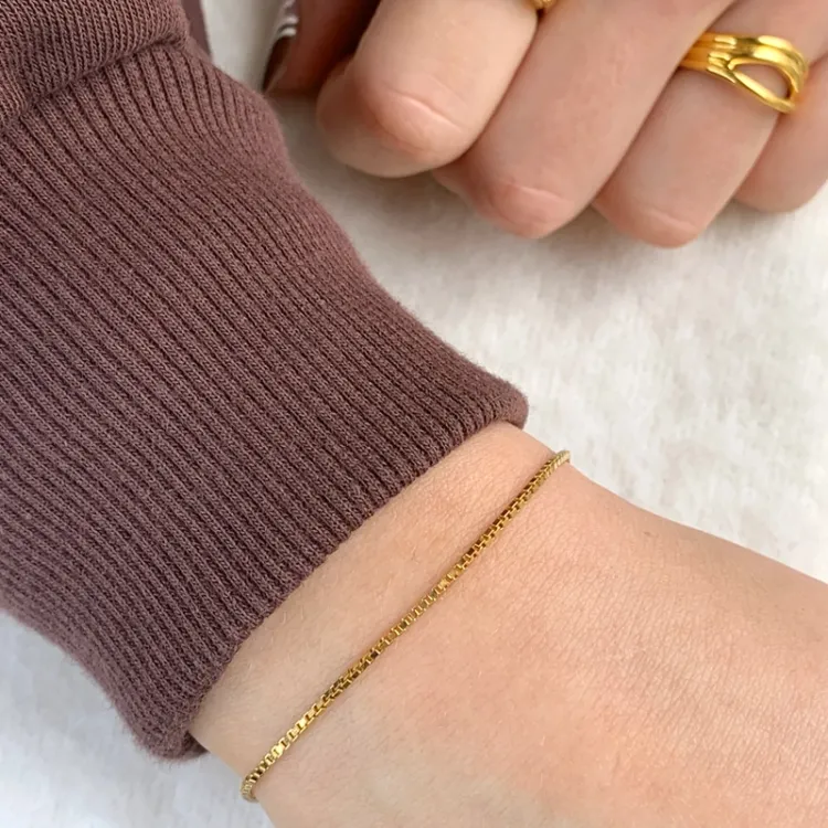 Venetiaanse armband in verguld sterlingzilver  x 1,3 mm