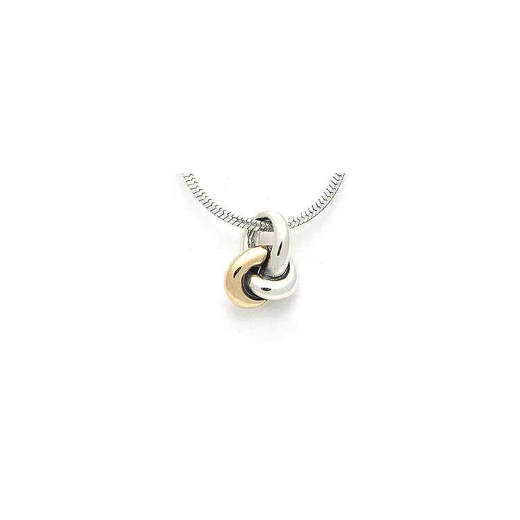 Hanger in geoxideerd sterlingzilver en 8 karaat goud