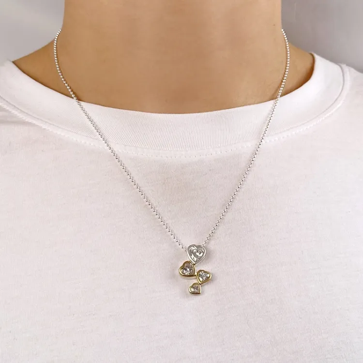 hart ketting in zilver