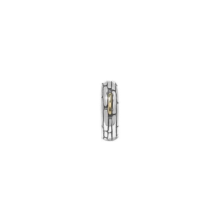 Ring in geoxideerd sterlingzilver met 8 karaat goud