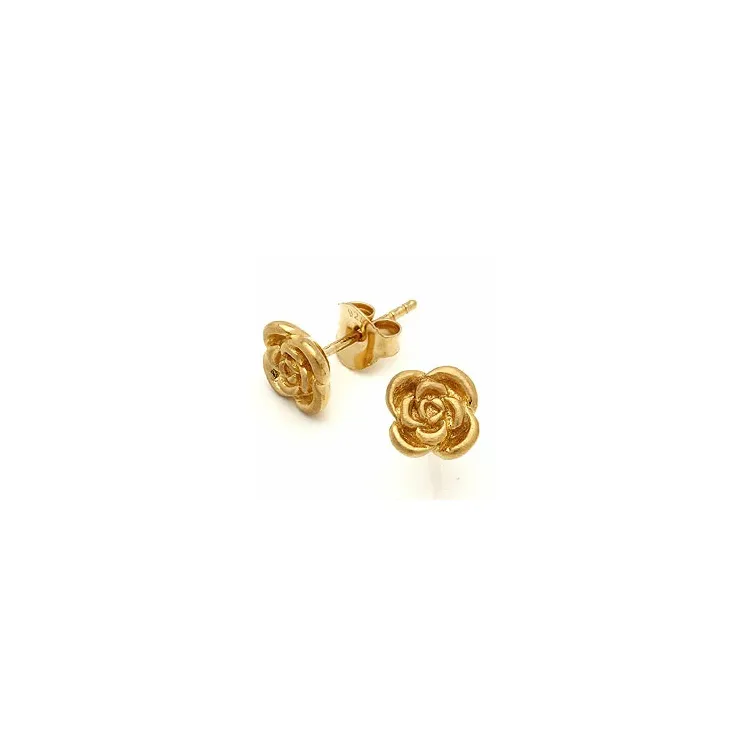 Roze oorbellen in verguld sterlingzilver