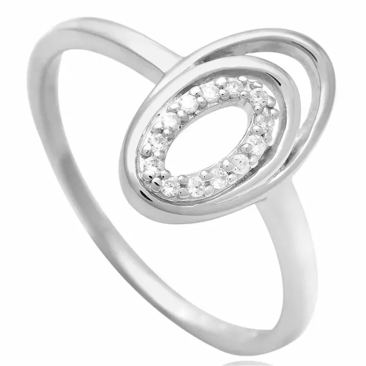 ovale zirkoon ring in zilver