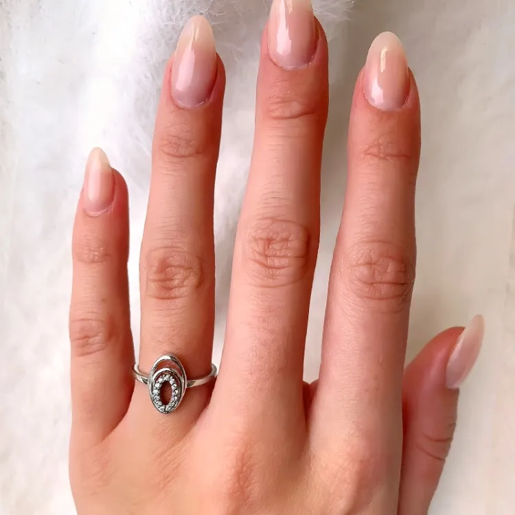 ovale zirkoon ring in zilver