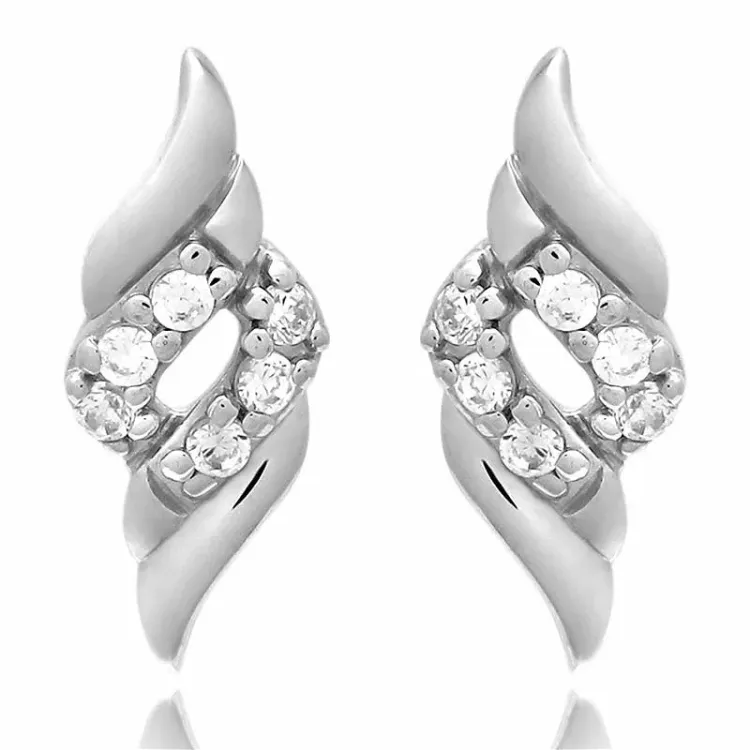 Goedkoop witte zirkoon oorbellen in zilver