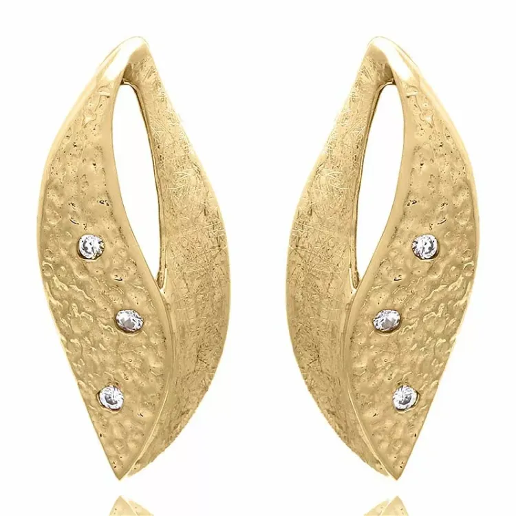 abstract oorbellen in verguld zilver