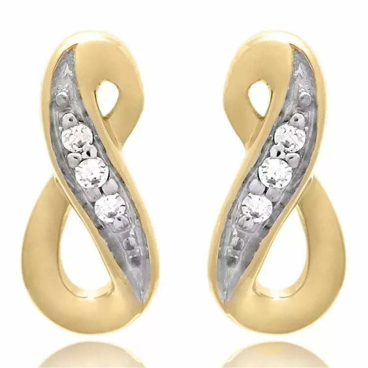 infinity oorbellen in verguld zilver met rhodinatie
