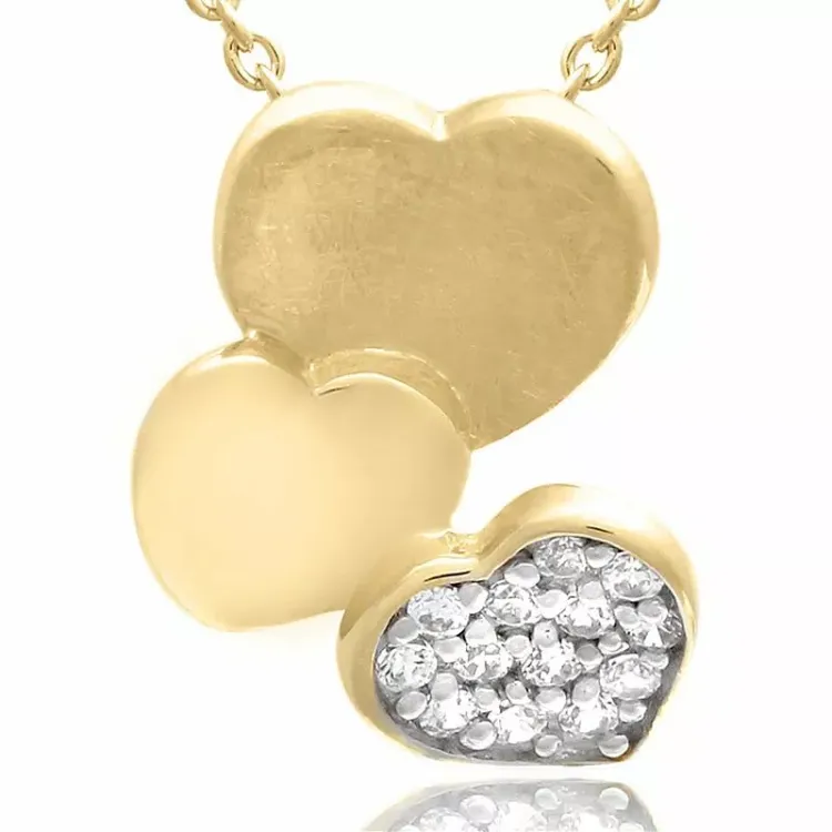 hart ketting in verguld sterlingzilver