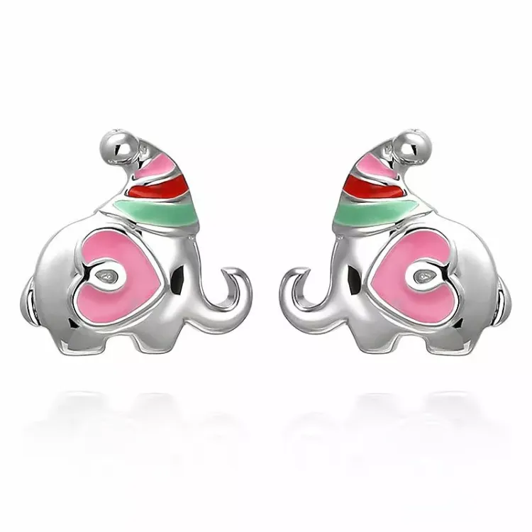 Olifant oorbellen in zilver