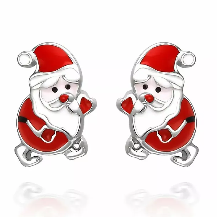 kerstman oorbellen in zilver - Little Ones