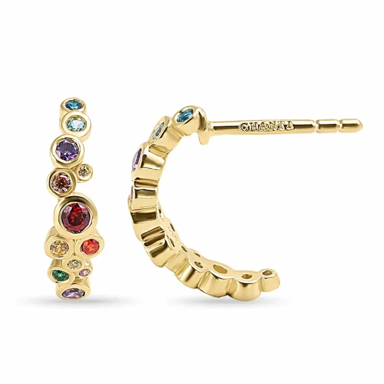 multikleurige halfcreool in verguld zilver - Bubbly Twist