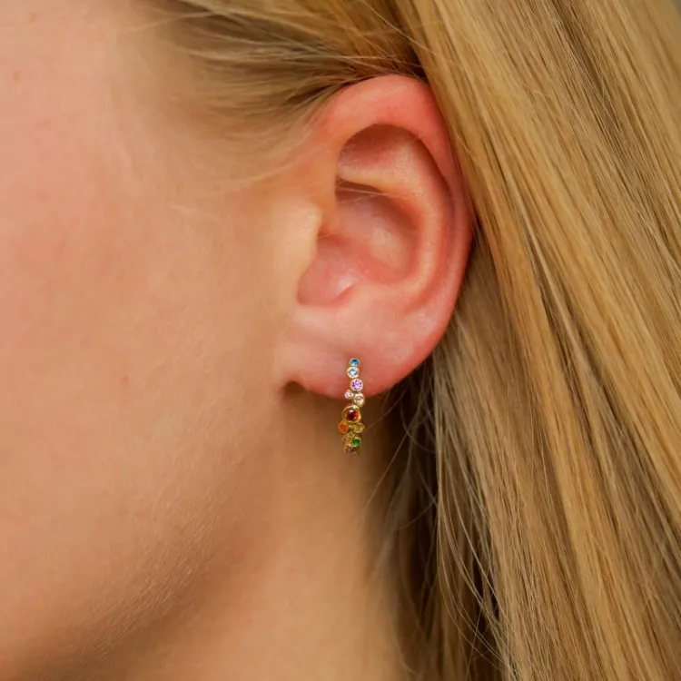 multikleurige halfcreool in verguld zilver - Bubbly Twist