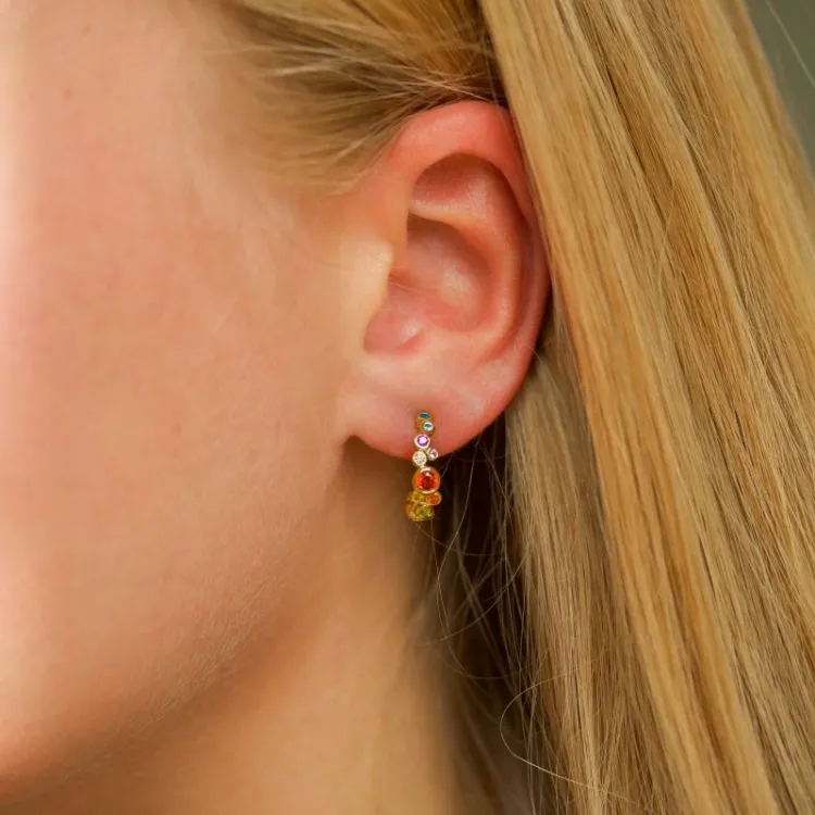 multikleurige halfcreool in verguld zilver - Bubbly Twist