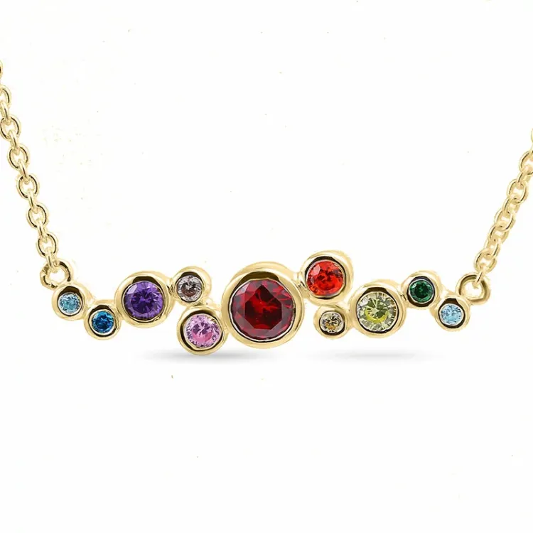 veelkleurig ketting in verguld sterlingzilver - Bubbly Twist