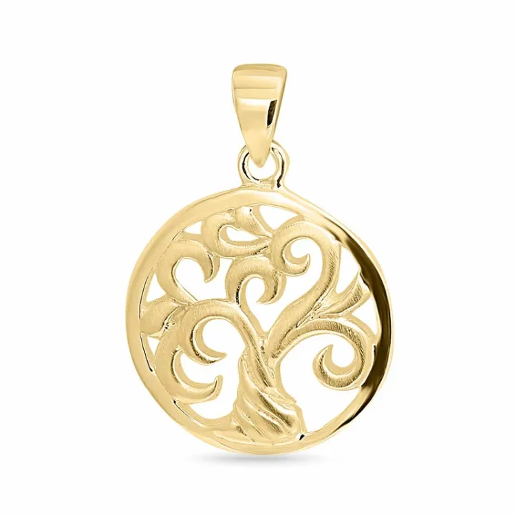 boom van het leven hanger in verguld sterlingzilver