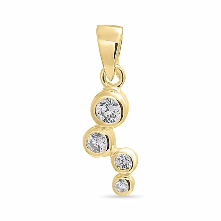 zirkoon hanger in verguld sterlingzilver - Bubbly Sparkle
